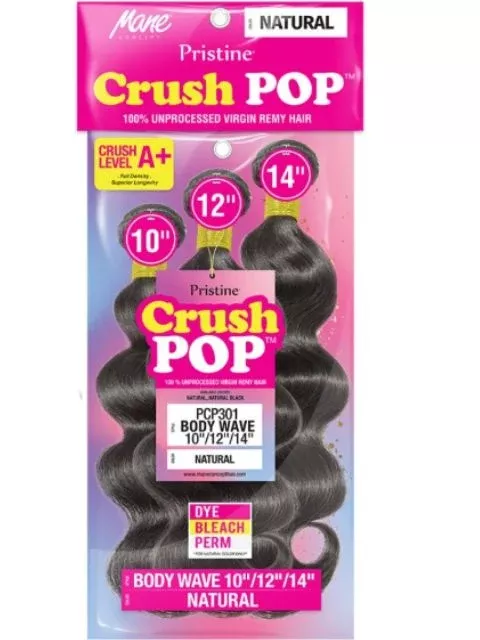 Mane Concept Pristine Cursh Pop 100% Unprocessed Virgin Human Hair 3pcs Multipack- PCP303 A+ CRUSH POP DEEP WAVE"