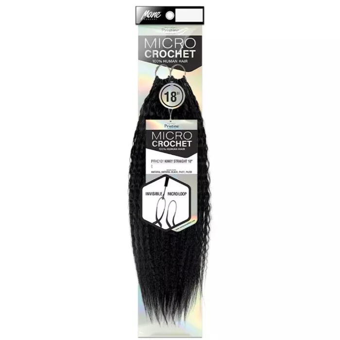 Mane Concept Pristine Micro Crochet 100% Human Hair Pre-Looped Braid - PRHC101 KINKY STRAIGHT 18"