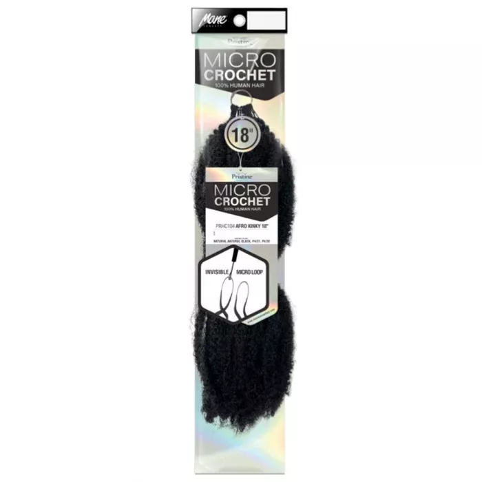 Mane Concept Pristine Micro Crochet 100% Human Hair Pre-Looped Braid - PRHC104 AFRO KINKY 18"
