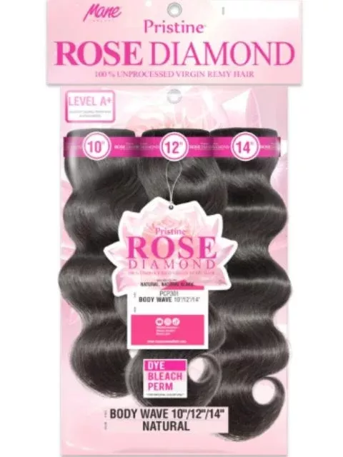 Mane Concept Pristine Rose Diamond 100% Virgin Human Hair PRD301-BODY WAVE 3PCS"