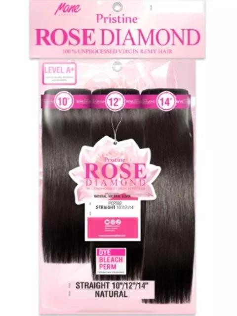 Mane Concept Pristine Rose Diamond 100% Virgin Human Hair PRD302-STRAIGHT 3PCS”