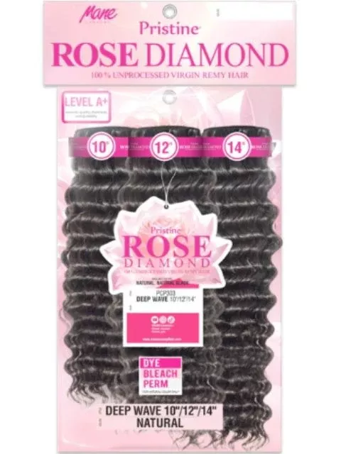 Mane Concept Pristine Rose Diamond 100% Virgin Human Hair PRD303-DEEP WAVE 3PCS”
