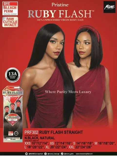 Mane Concept Pristine Ruby Flash 100% Virgin Human Hair- PRF302 RUBY FLASH STRAIGHT"