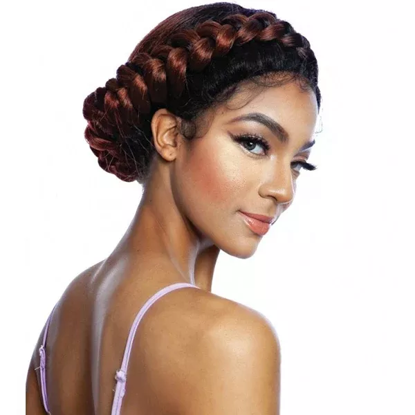 Mane Concept Synthetic Red Carpet Crown Braid Lace Front Wig - RCCB01 HAREBELL
