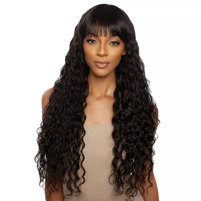 Mane Concept Unprocessed Human Hair 11A Deep Curl Full Bang Full Wig TRM114