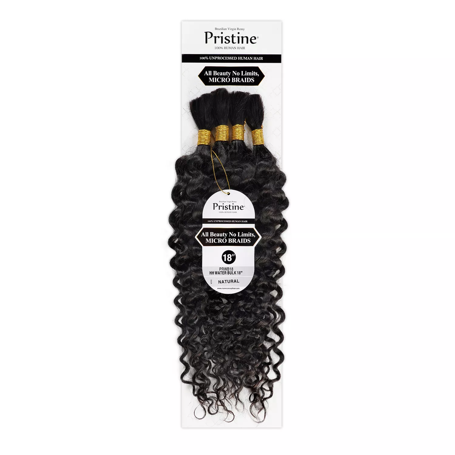 Mane Concept Unprocessed Human Hair Braids PRWB18 HH Water Bulk 18"