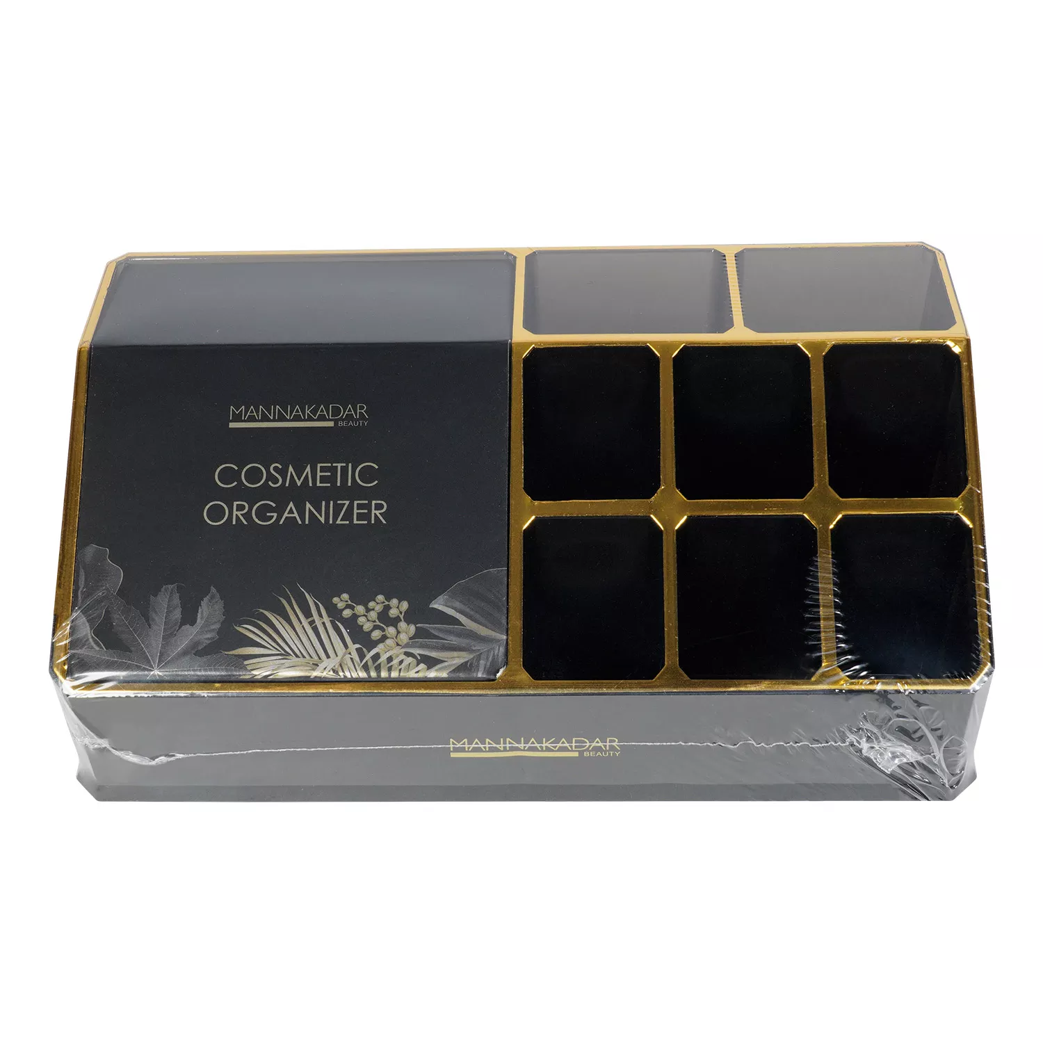 Manna Kadar Beauty Cosmetic Organizer Black & Gold