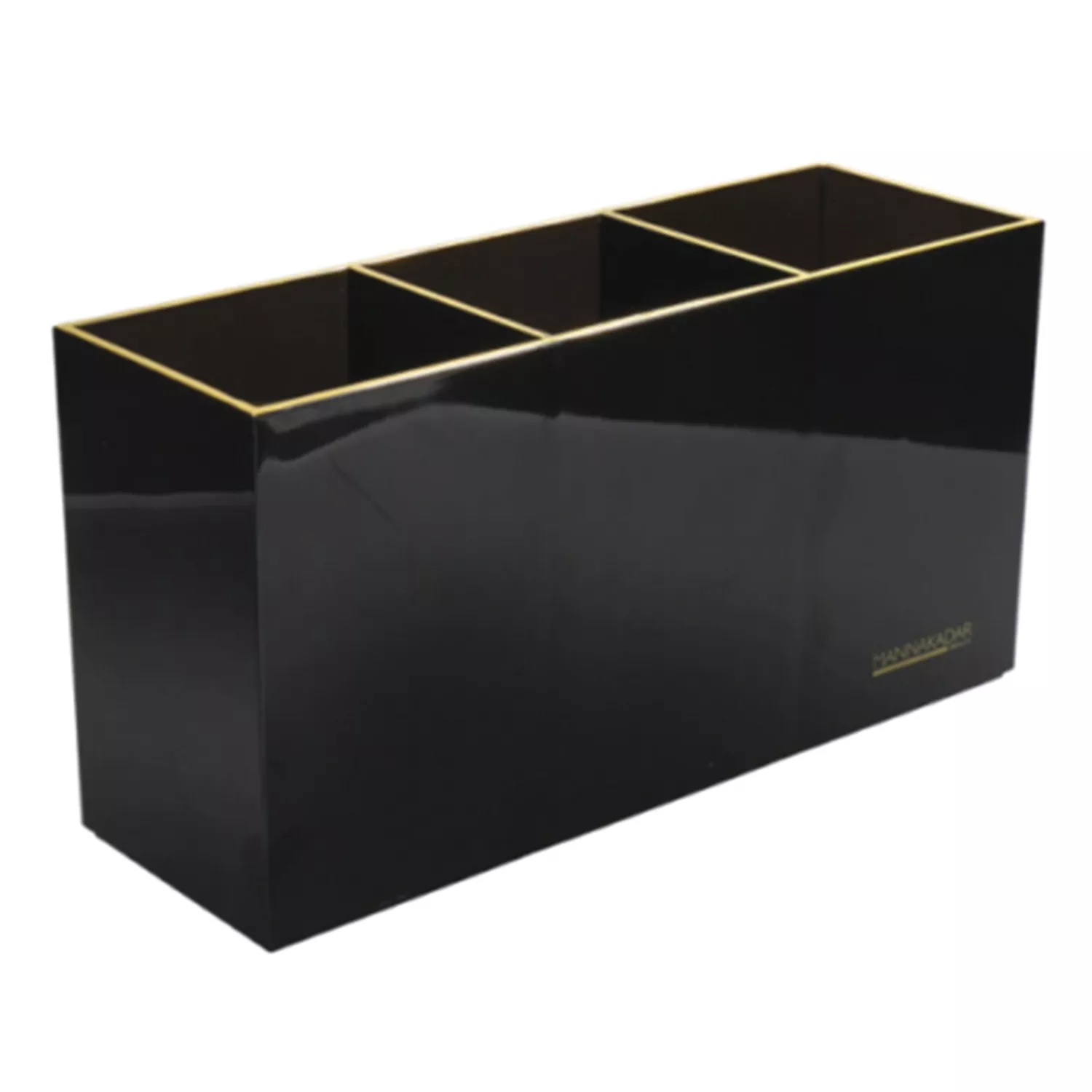 Manna Kadar Beauty Makeup Brush Organizer Black & Gold