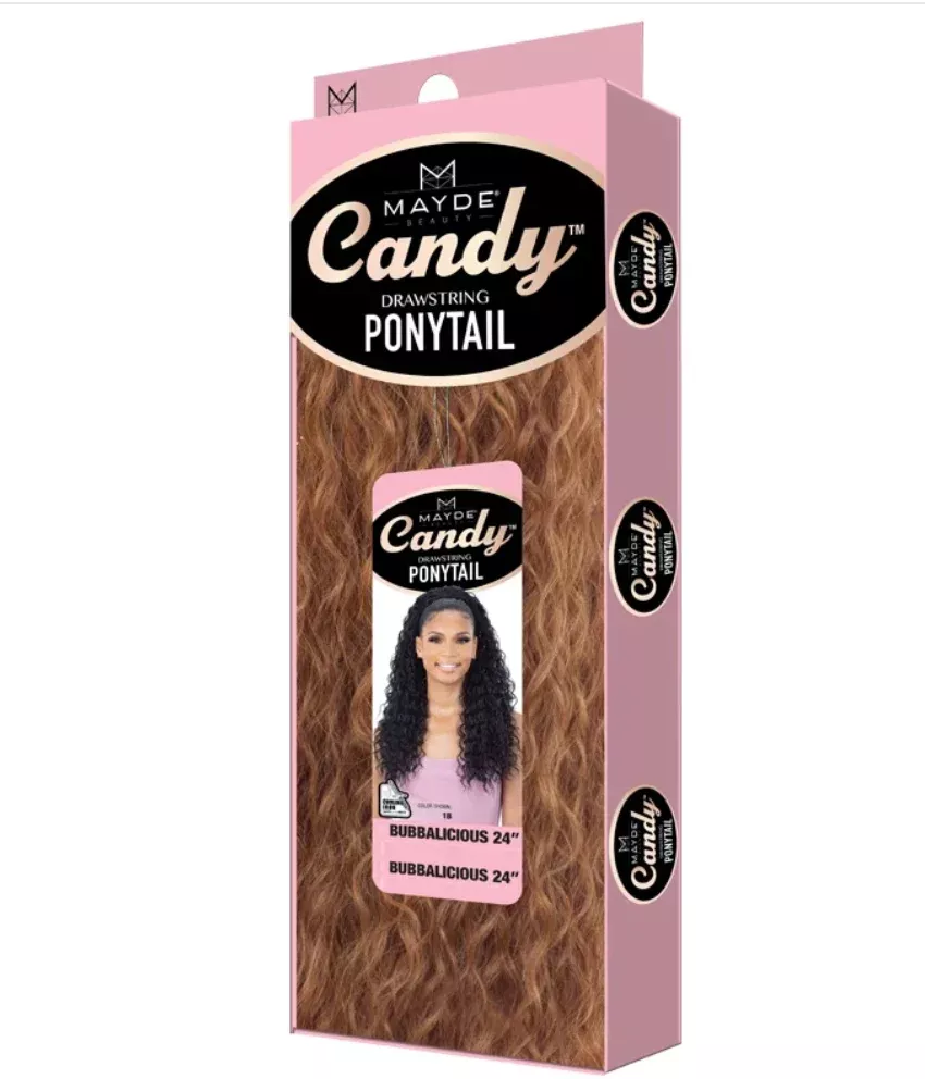 MAYDE BEAUTY CANDY DRAWSTRING PONYTAIL – BUBBALICIOUS 24″