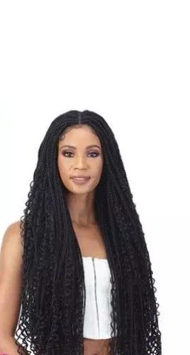 MAYDE BEAUTY LACE FRONT WIG – LONG CURLY BOX BRAID 36″