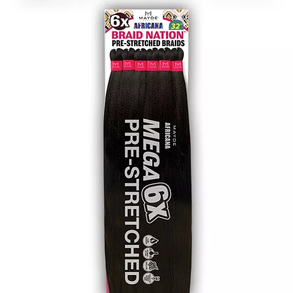 Mayde Beauty Synthetic Pre Stretched Braid – 6X BRAID NATION 32