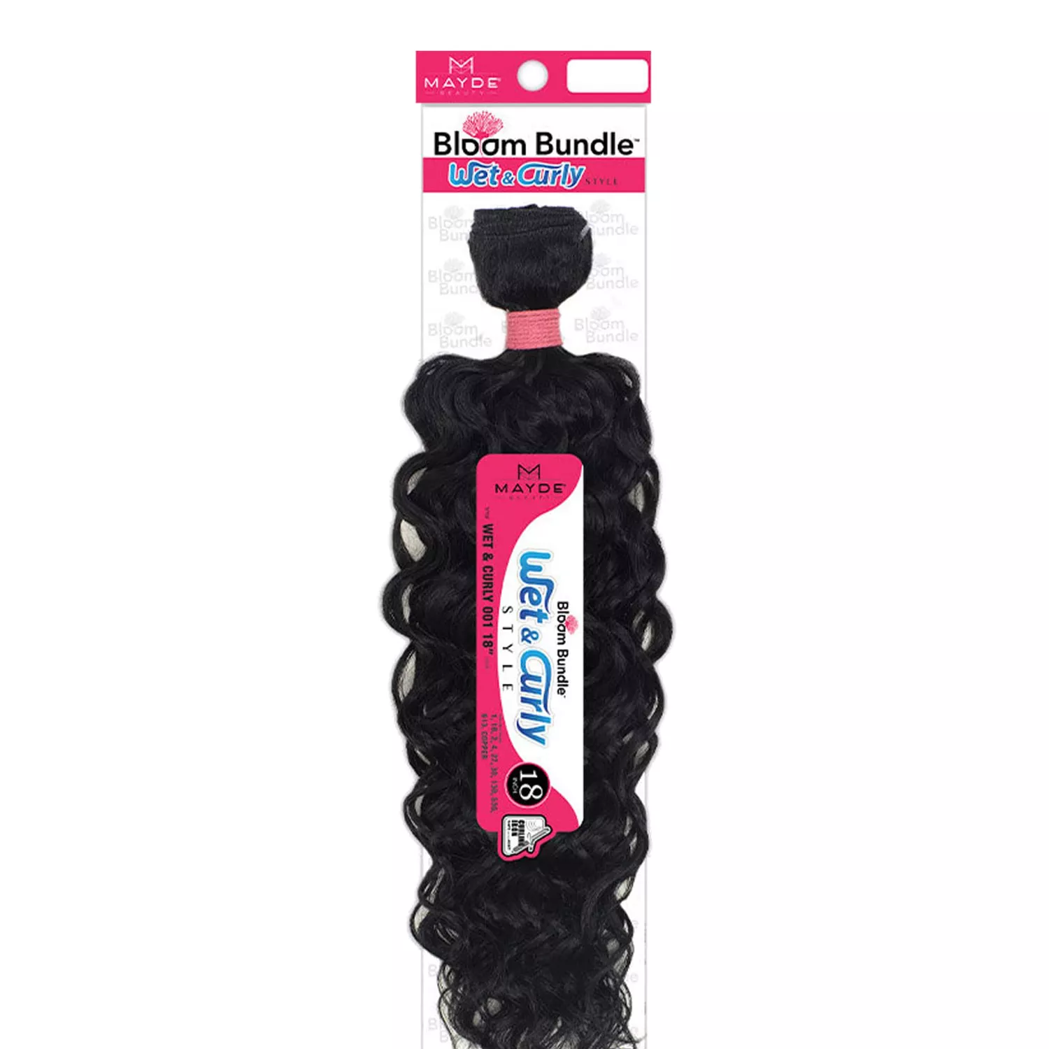Mayde Beauty Weave Bloom Bundle Wet N Curly 001 18"
