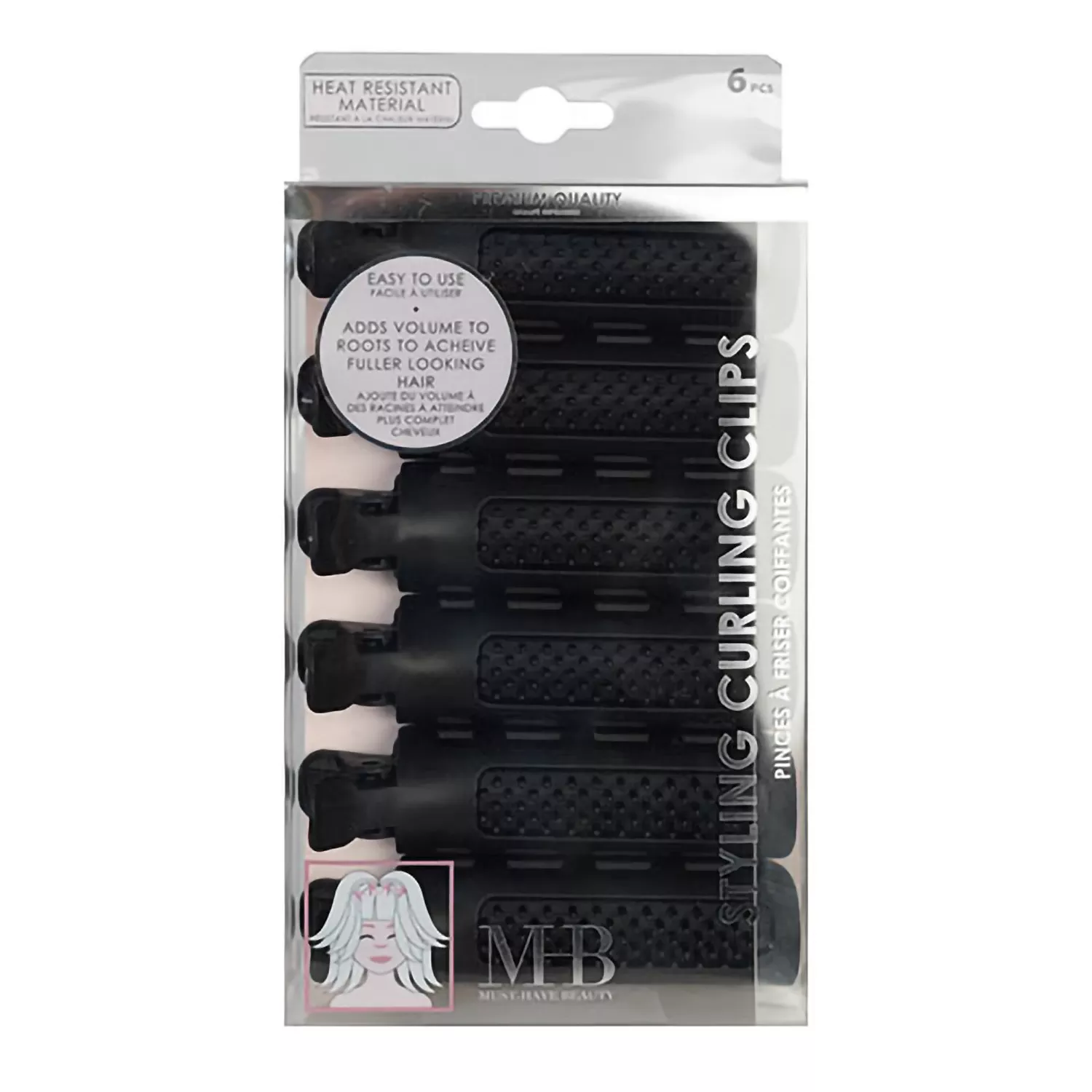 MHB Styling Curling Clip Black 6pcs