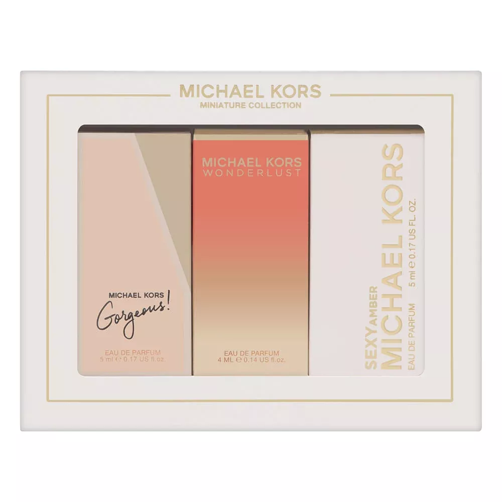 Michael Kors Mini Perfume Gift Set: Sexy Amber, Wonderlust, Gorgeous 3 Piece Set