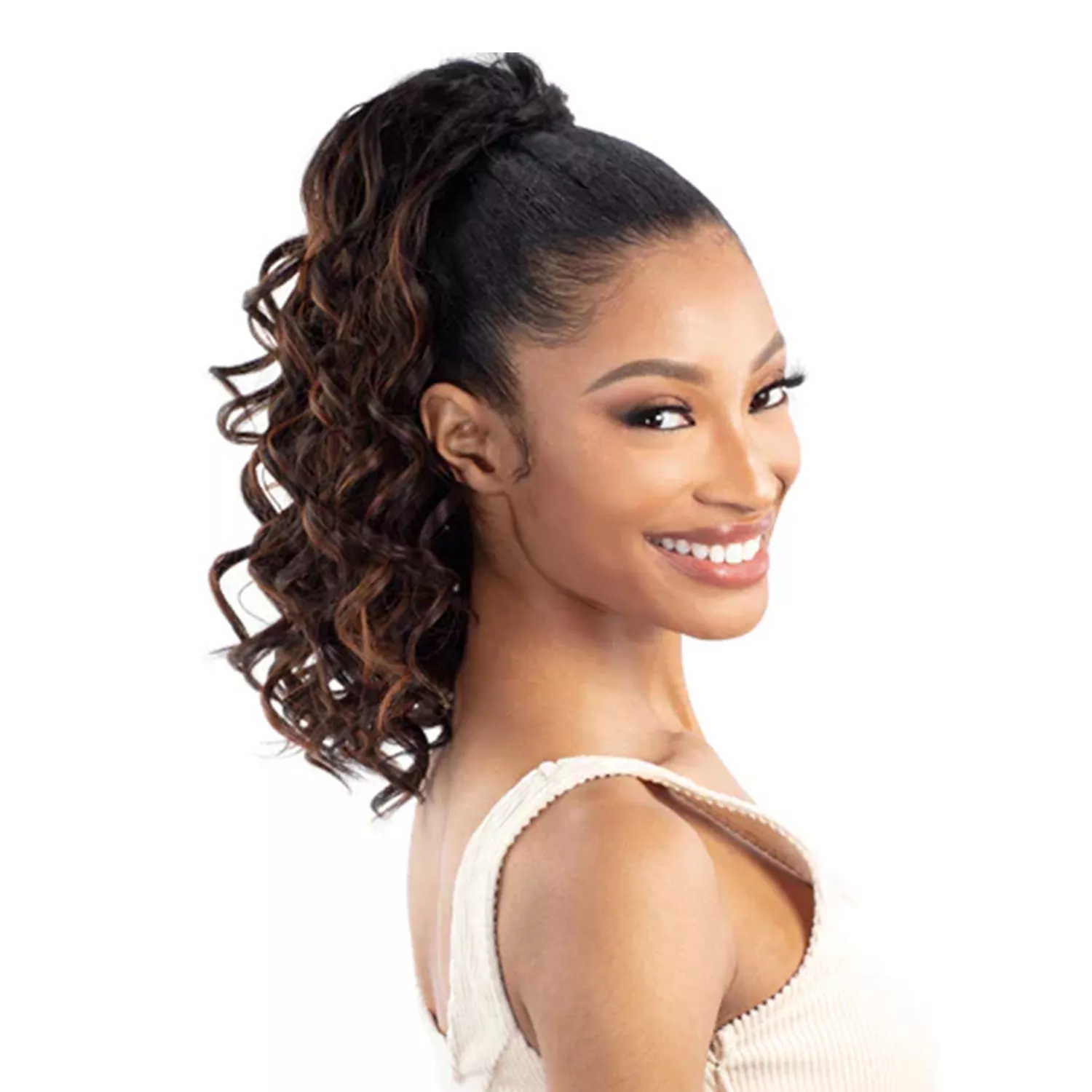 Milky Way Que Human Hair Blend Drawstring Ponytail Q-Loose Deep 14″