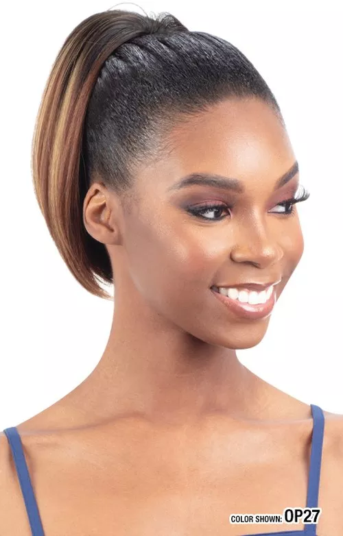 MODEL MODEL MISS DIVINE HUMAN HAIR BLEND DRAWSTRING PONYTAIL - YAKI FLIP IN
