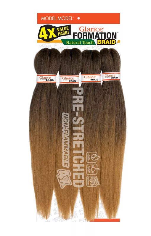 MODEL MODEL PRE-STRETCHED GLANCE BRAID 4X FORMATION NATURAL TOUCH BRAID 20 "
