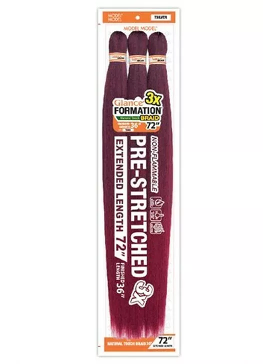 MODEL MODEL PRE-STRETCHED GLANCE FORMATION BRAID - 3X NATURAL TOUCH BRAID 72 "