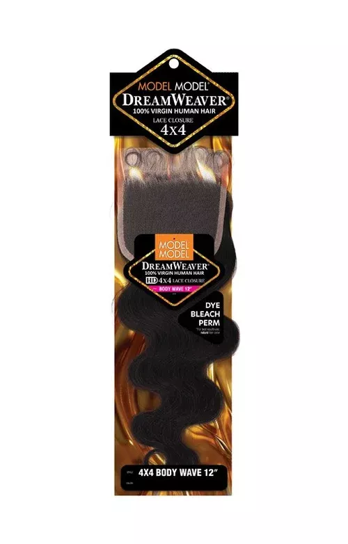 MODEL MODEL VIRGIN HUMAN HAIR DREAM WEAVER 4X4 LACE CLOSURE - BODY WAVE 12 "