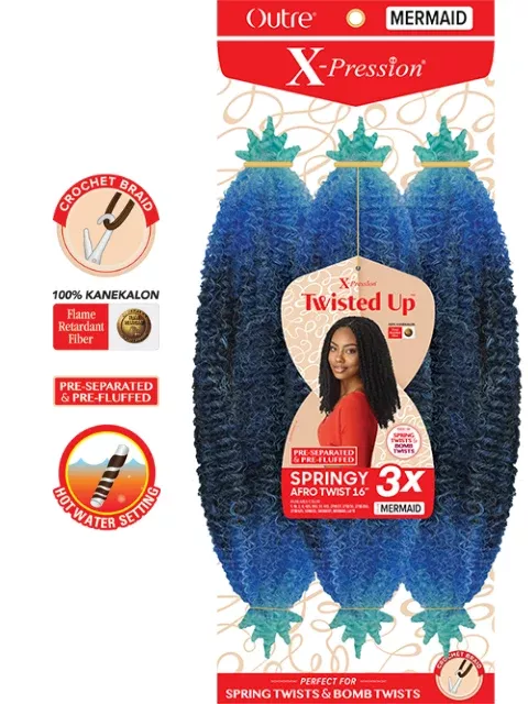 [MULTI PACK DEAL]Outre X-Pression Twisted Up 3X SPRINGY AFRO TWIST Crochet Braid 16″- 10pcs