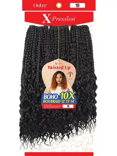 [MULTI PACK DEAL] Outre X-Pression Twisted Up Crochet Braid BOHO BOX BRAID 12″13″14″ 10X-10pcs