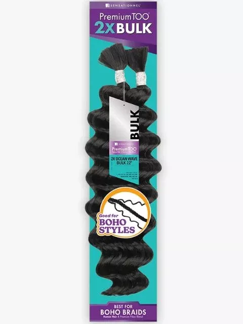 [MULTI PACK DEAL] Sensationnel Premium Too Human Blend Braid 2X OCEAN WAVE Bulk 22″- 10pcs