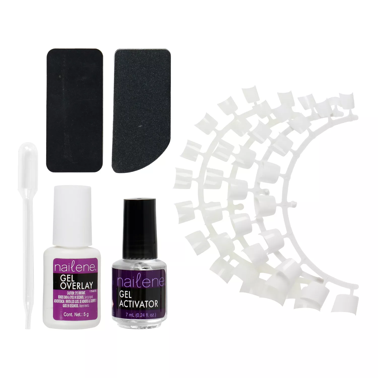 Nailene Calcium Gel Tip Kit 40 Square Tips
