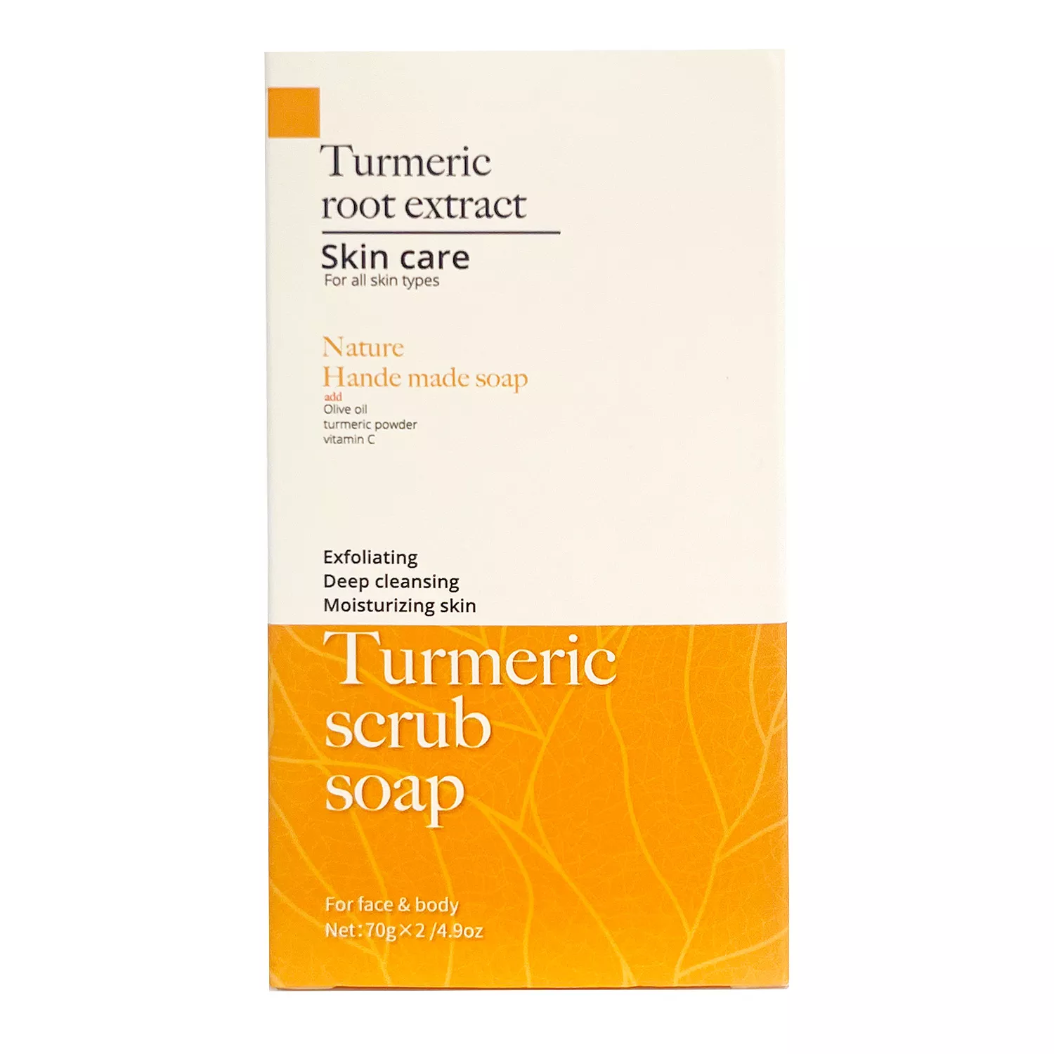 Nature Hand Made Turmeric Scrub Soap 70g x 2/ 4.9oz
