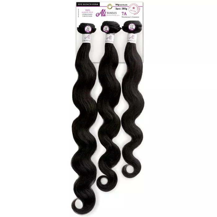 New Born Free Unprocessed Human Hair Ali Brazilian Bundle BODY WAVE 3pcs