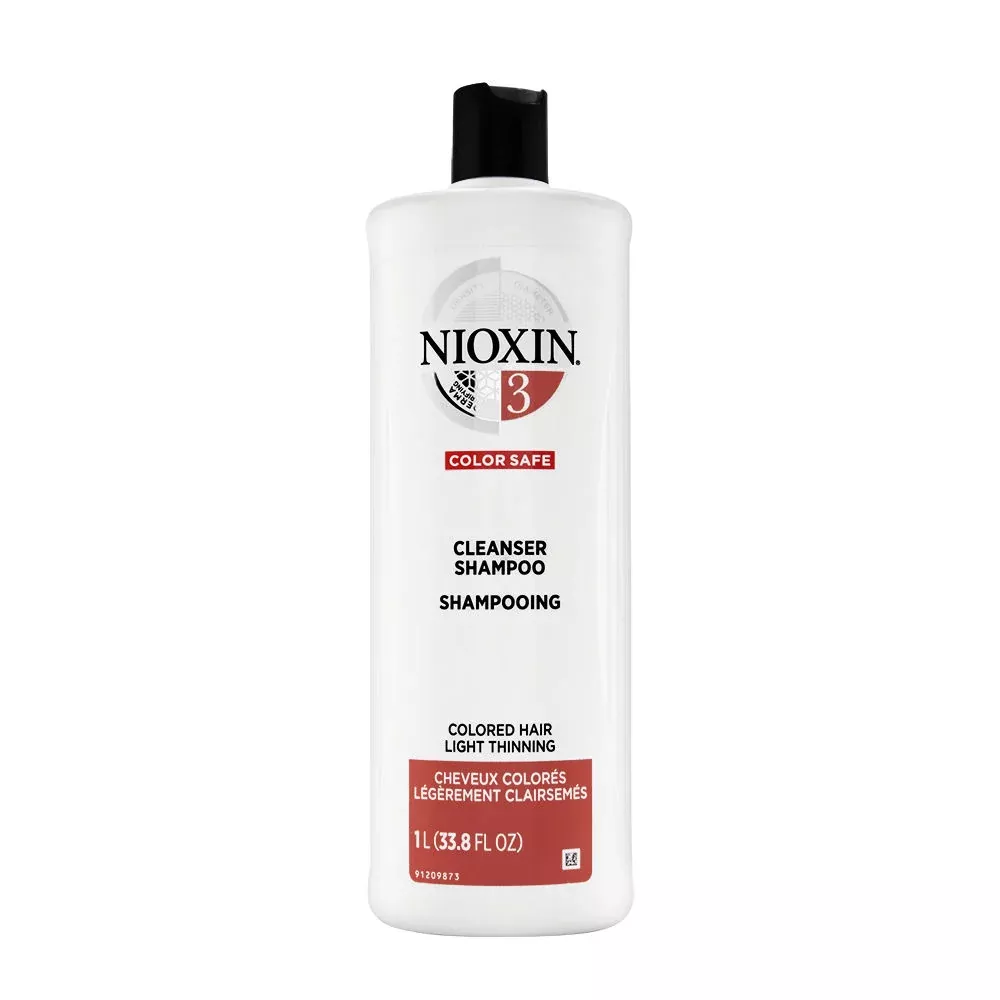 Nioxin System 3 Cleanser Shampoo – Colored Hair | Light Thinning 33.8 oz (1 Liter)