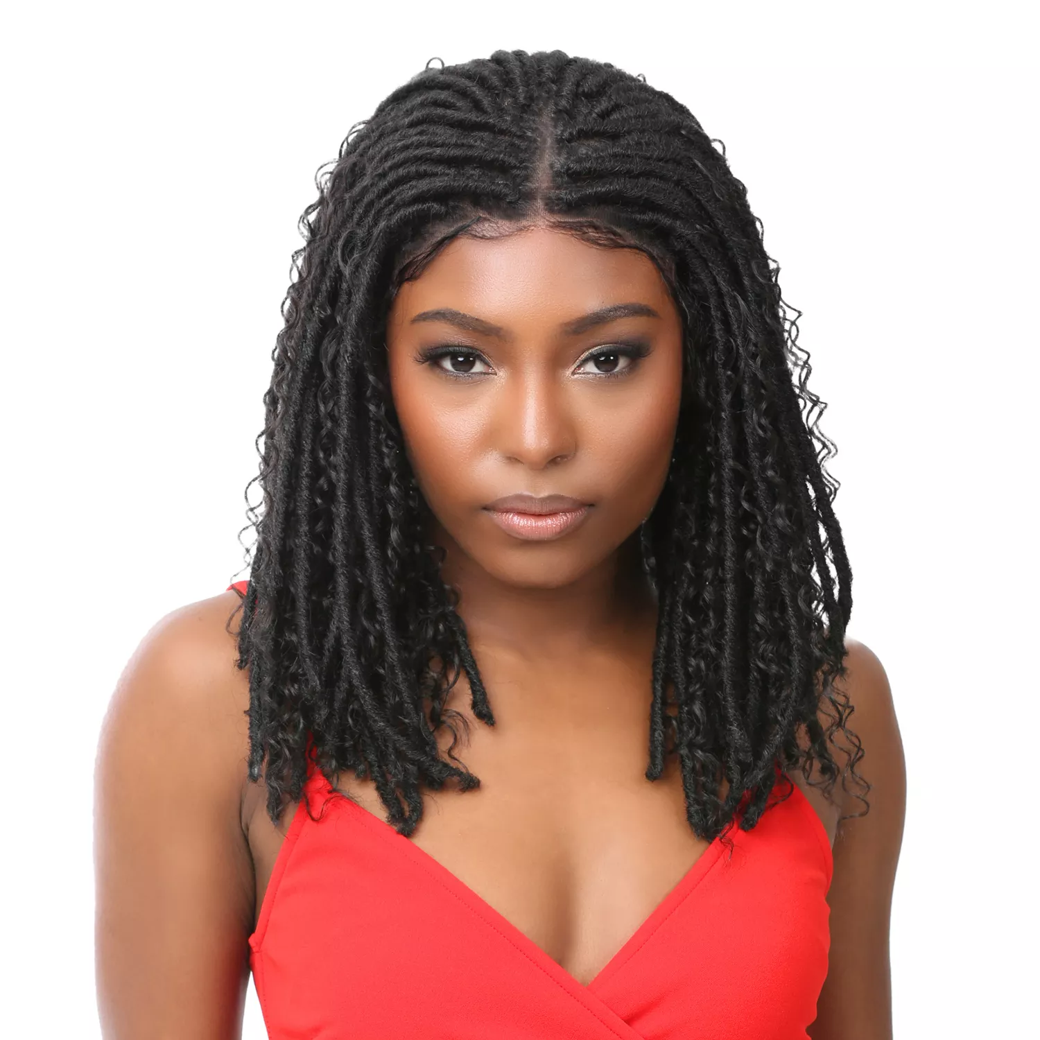 Nutique HD Braided Lace Front Wig Glueless Illuze 4X4 Lace Boho Locs Water 16"