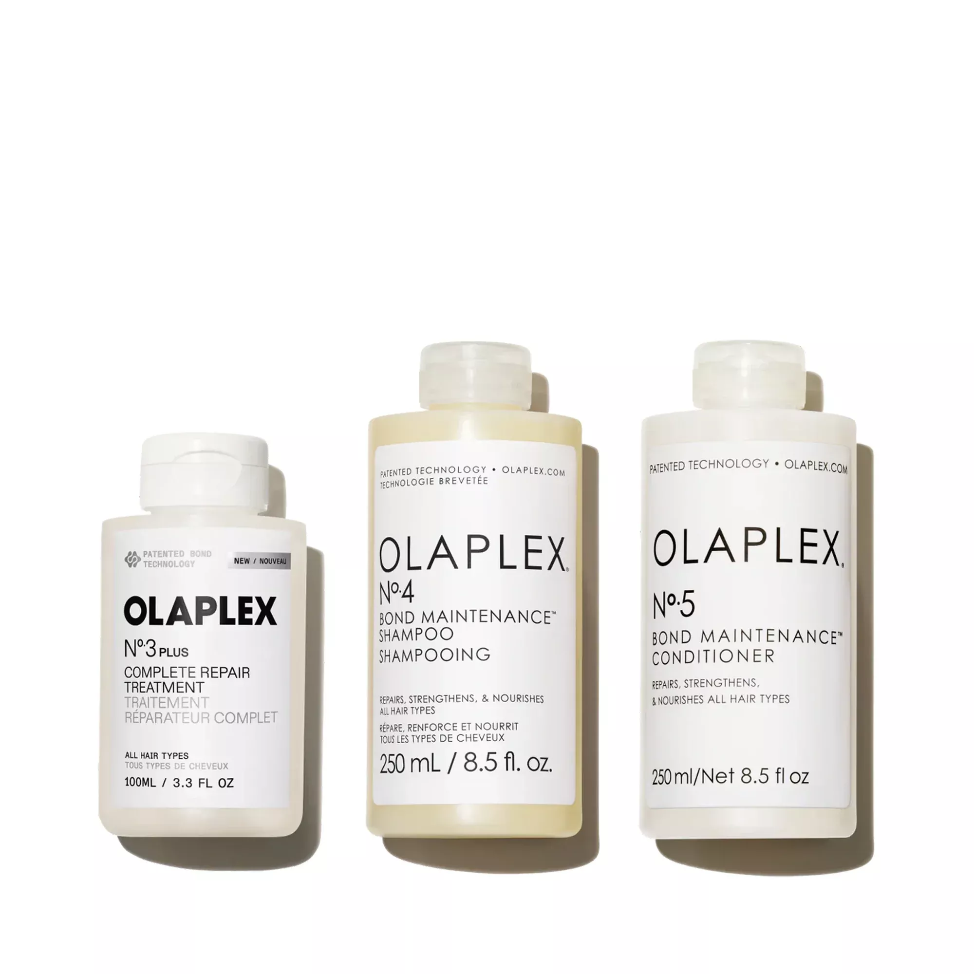 Olaplex No.3 Plus Treatment, No.4 Bond Maintenance Shampoo, & No.5 Bond Maintenance Conditioner Bundle