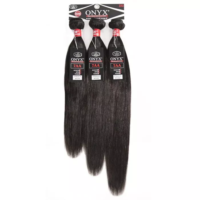 Onyx Brazilian Virgin Remi Human Hair Weave - 7AA TRIPLE BUNDLE STRAIGHT 14/16/20"