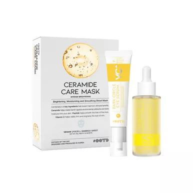 OOTD Dark Spot Vitamin C Serum 50mL + Dark Circle Eye Serum 30g + Ceramide Care Mask 10 Sheets Set