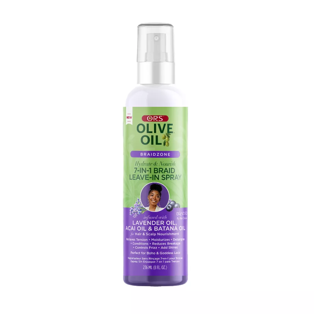 Organic Root Stimulator Olive Oil Braidzone 7 In 1 Braid Leave In Spray 8oz/ 236ml