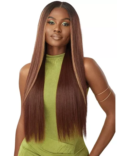 Outre 100% Human Hair Blend 6×5 Pre-Cut HD Lace Closure Wig – HHB-SLEEK YAKI 30