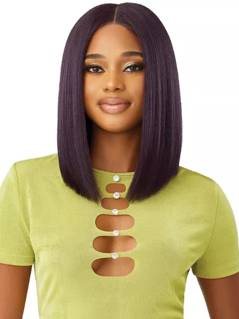 Outre 100% Human Hair Blend 6x5 Pre-Cut HD Lace Closure Wig - HHB-STRAIGHT BOB 14"