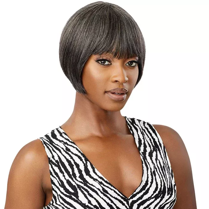 OUTRE 100% HUMAN HAIR FAB & FLY GRAY GLAMOUR FULL CAP WIG - HARRIET
