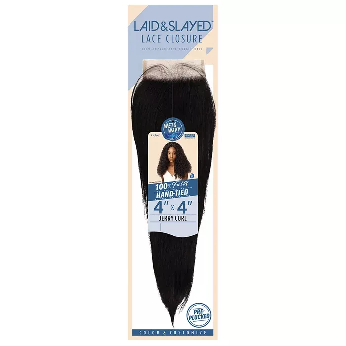 Outre 100% Unprocessed Bundle Hair Laid & Slayed Wet & Wavy Lace Closure - JERRY CURL LACE PARTING PIECE