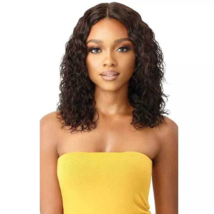Outre 100% Unprocessed Human Hair Lace Part Wig - DEEP CURL 16
