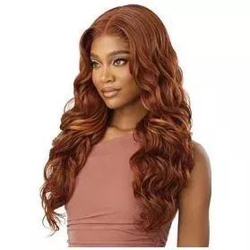 Outre 5"x 5" HD Lace Closure Lace Front Wig Human Hair Blend - Glam Curls 24"