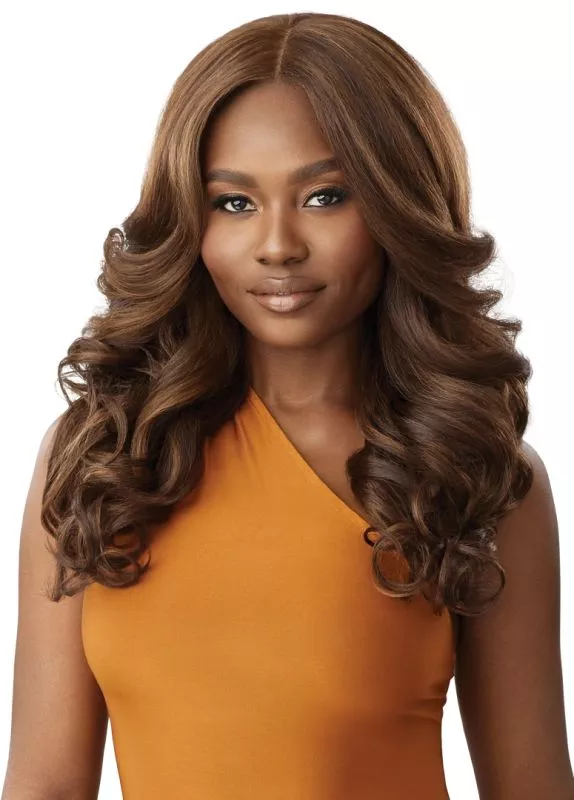 OUTRE 5X5 LACE CLOSURE HUMAN HAIR BLEND HD LACE FRONT WIG - HHB-DREAM CURLS 20 "