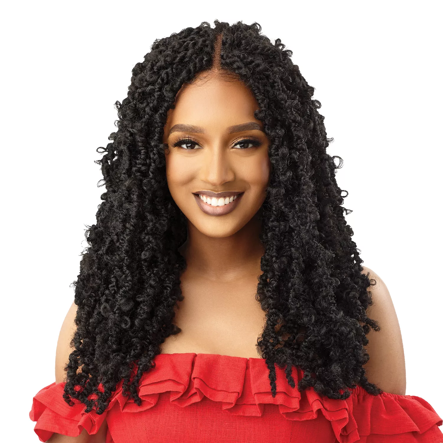 Outre Braided Lace Front Wig X-Pression Twisted Up 4X4 Butterfly Bomb Twist 24"