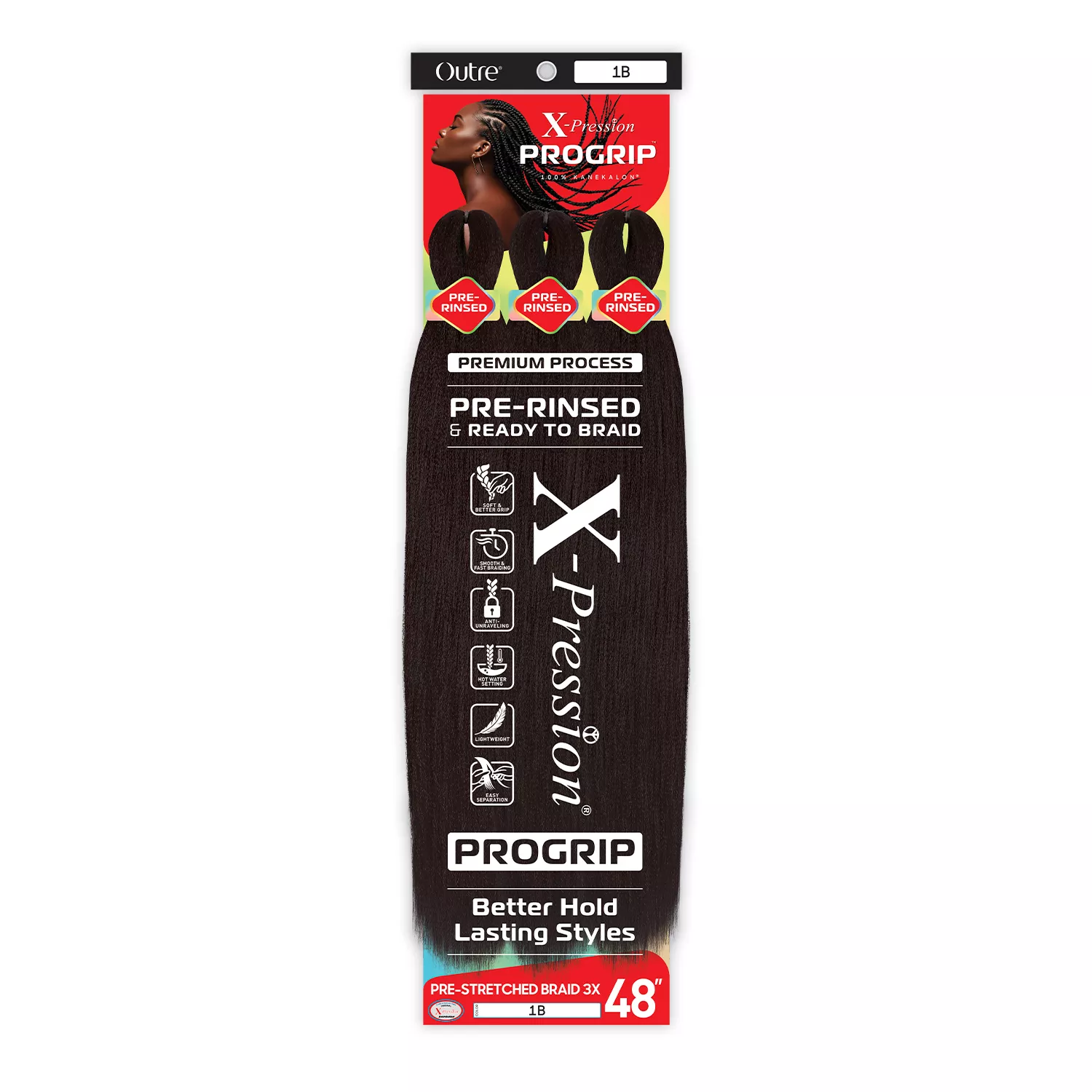 Outre Crochet Braids X-Pression Progrip 3X Pre Stretched Braid 48"