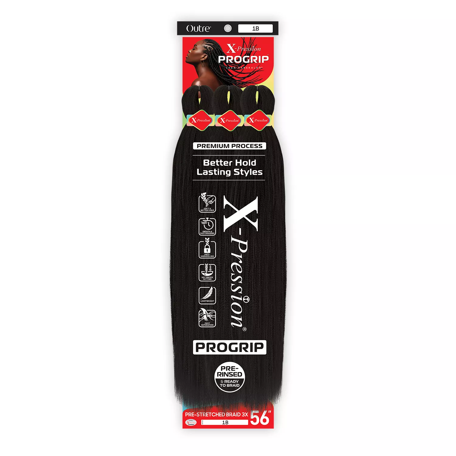Outre Crochet Braids X-Pression Progrip 3X Pre Stretched Braid 56"