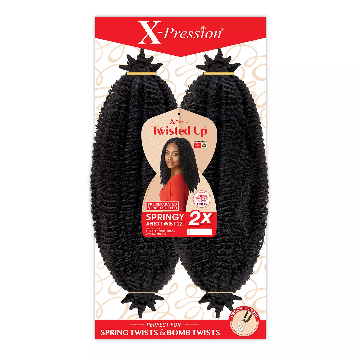 Outre Crochet Braids X-Pression Twisted Up 2X Springy Afro Twist 12"
