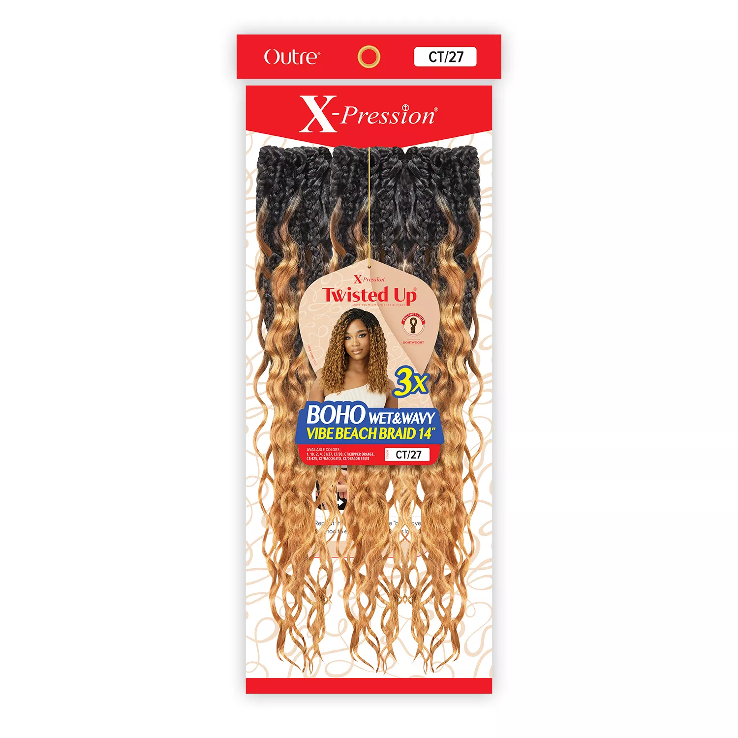 Outre Crochet Braids X-Pression Twisted Up 3X Boho Wet N Wavy Vibe Beach Braid 14"