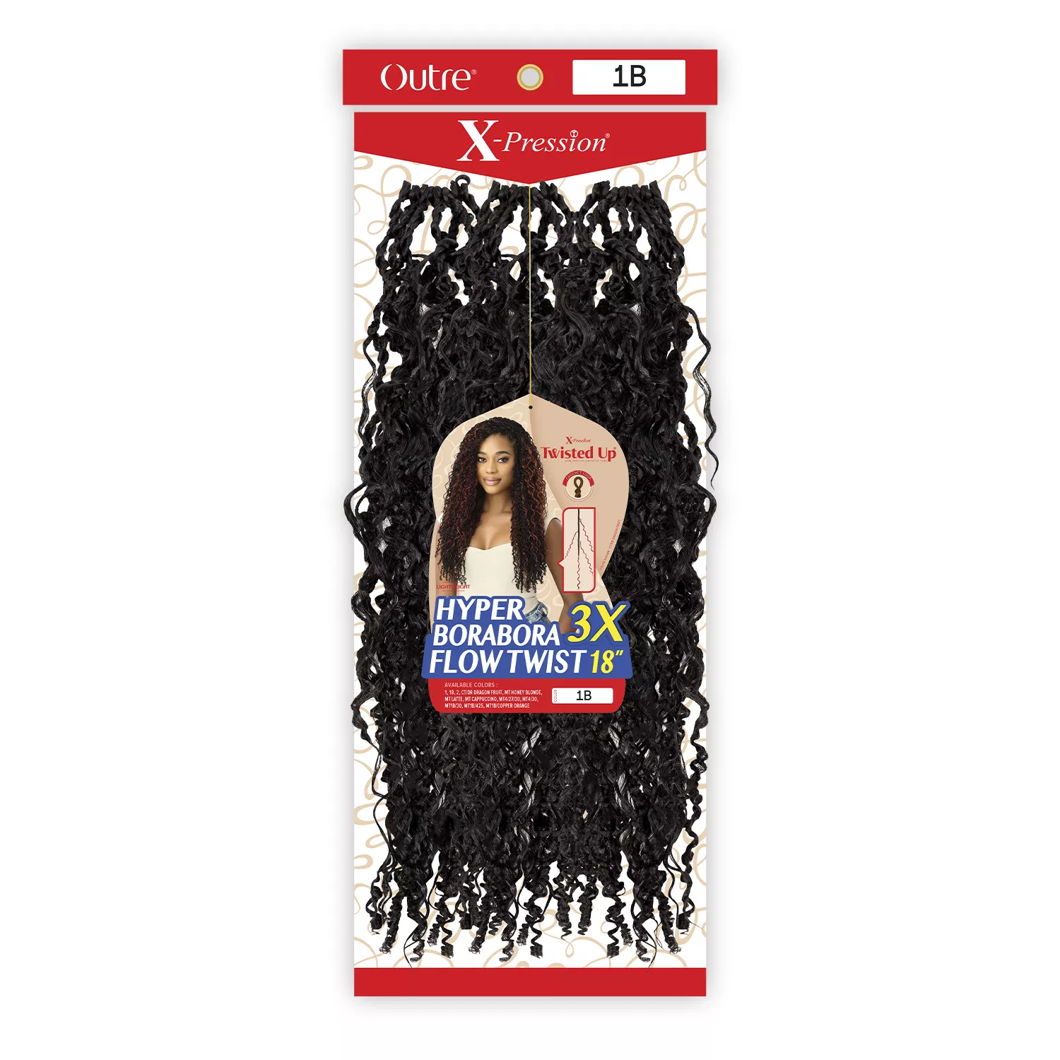 Outre Crochet Braids X-Pression Twisted Up 3X Hyper Borabora Flow Twist 18"
