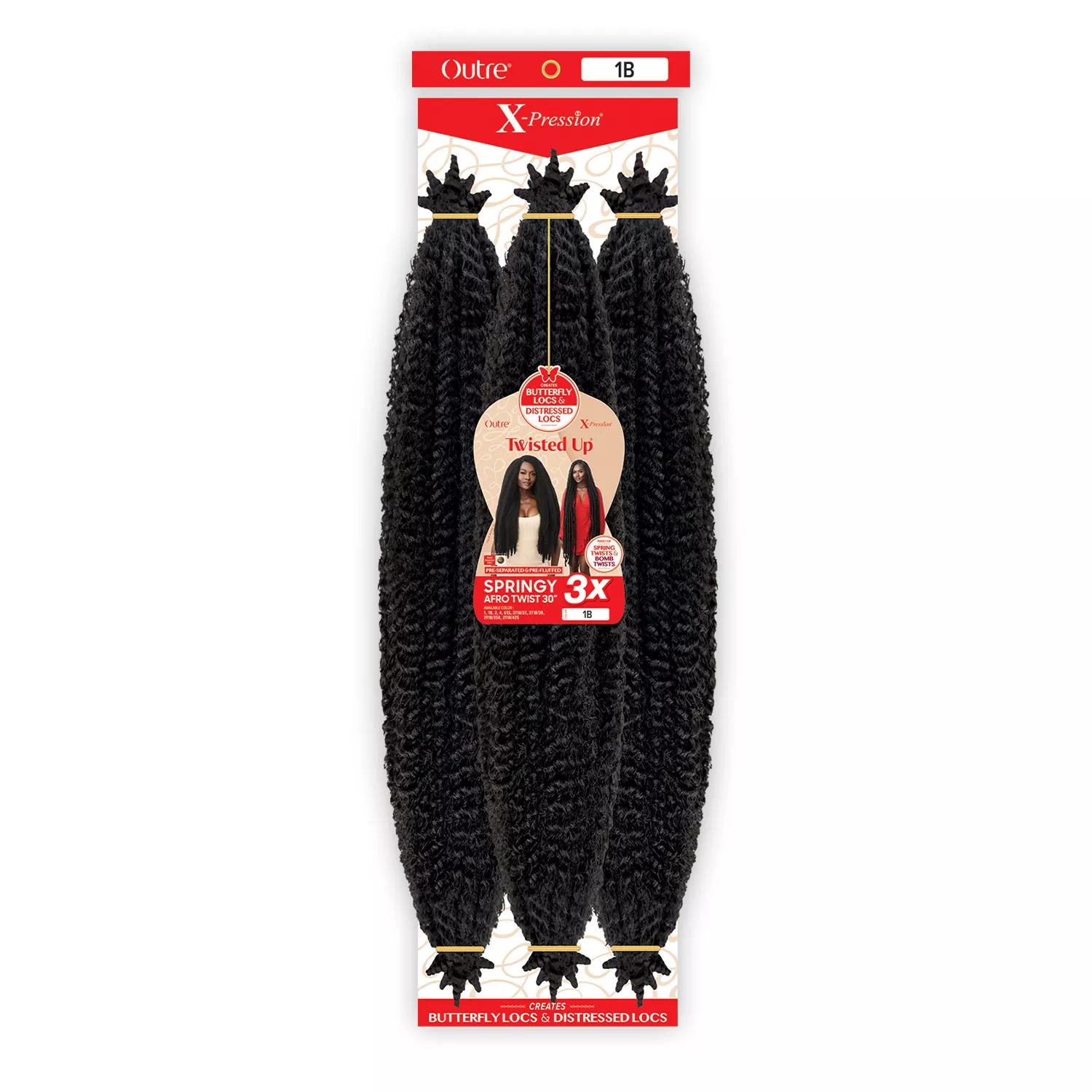 Outre Crochet Braids X-Pression Twisted Up 3X Springy Afro Twist 30"