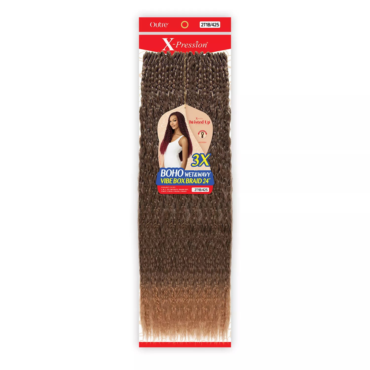 Outre Crochet Braids X-Pression Twisted Up 3X Wet N Wavy Vibe Box Braid 24"